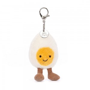 Brelok Jellycat Amuseables Happy Boiled Jajko,18cm x 7cm x 3cm Białe | Polska IVQS-82913