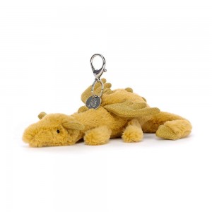 Brelok Jellycat Golden Dragon,12cm x 8cm x 22cm Żółte | Polska RYCE-45039