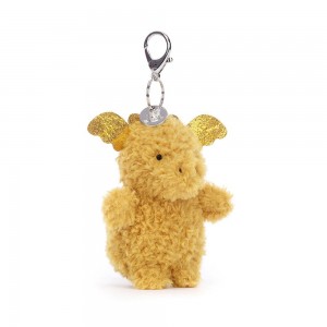 Brelok Jellycat Little Dragon,16cm x 6cm x 8cm Żółte | Polska BJHZ-57983