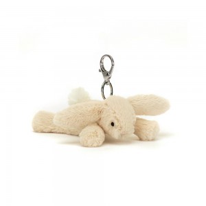 Brelok Jellycat Smudge Rabbit,13cm x 6cm x 16cm Beżowe | Polska TLZX-03795