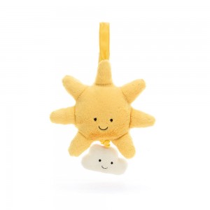 Dziecko Jellycat Amuseables Sun Musical Pull,20cm x 20cm x 5cm Żółte | Polska XOCE-34675
