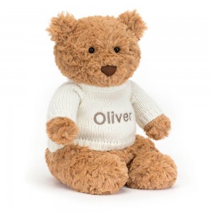 Dziecko Jellycat Bartholomew Miś with Cream,26cm x 12cm x 8cm Brązowe | Polska HWFI-06258