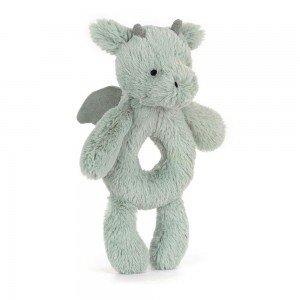 Dziecko Jellycat Bashful Dragon Ring Rattle,18cm x 8cm x 2cm Zielone | Polska KQPH-51896