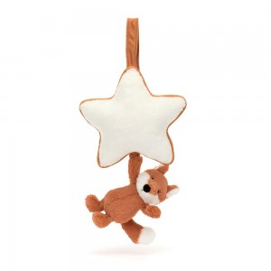 Dziecko Jellycat Bashful Fox Cub Musical Pull,30cm x 20cm x 6cm Pomarańczowe | Polska QZTX-40213