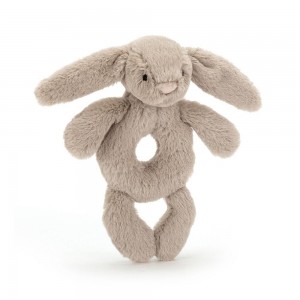Dziecko Jellycat Bashful Króliczek Ring Rattle,18cm x 8cm x 2cm Beżowe | Polska YWGL-42715