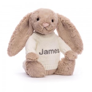 Dziecko Jellycat Bashful Króliczek with Cream,31cm x 12cm x 9cm Beżowe | Polska ECVH-06572
