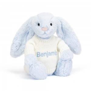 Dziecko Jellycat Bashful Króliczek with Cream,31cm x 12cm x 9cm Niebieskie | Polska DLFB-46087