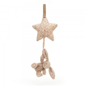 Dziecko Jellycat Blossom Bea Króliczek Musical Pull,30cm x 19cm x 3cm Beżowe | Polska XNZC-39608