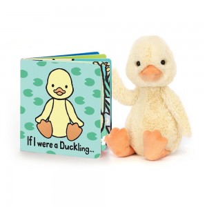 Dziecko Jellycat Duckling Board and Bashful Duckling Medium, Żółte | Polska NHSO-76350