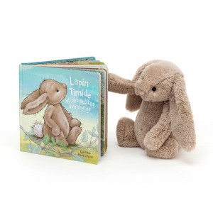 Dziecko Jellycat Lapin Timide Et Ses Petites Aventures and Bashful Króliczek Medium, Beżowe | Polska YDEB-09452