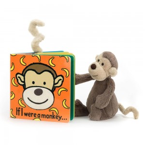 Dziecko Jellycat Monkey and Bashful Monkey Small, Brązowe | Polska ZHCP-27859