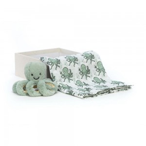 Dziecko Jellycat Odyssey Octopus Gift Set,18cm x 18cm x 8cm Zielone | Polska NJMK-27481