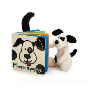 Dziecko Jellycat Puppy and Bashful Puppy Small, Białe | Polska GBTW-09483