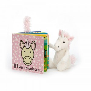 Dziecko Jellycat Unicorn and Bashful Unicorn Small, Białe | Polska AGJB-68043