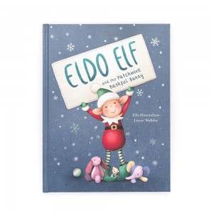 Książeczka Jellycat Eldo Elf and the Patchwork Bashful Króliczek,29cm x 22cm x 1cm Czerwone | Polska DURS-36172