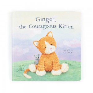 Książeczka Jellycat Ginger, the Courageous Kitten,23cm x 23cm x 2cm Pomarańczowe | Polska WVQH-34791
