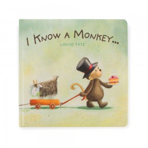 Książeczka Jellycat I Know A Monkey,23cm x 23cm x 2cm Zielone | Polska FBUA-80671