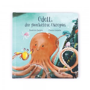 Książeczka Jellycat Odell, Der Furchtlose Oktopus Buch,23cm x 23cm x 2cm Pomarańczowe | Polska KAMX-73902