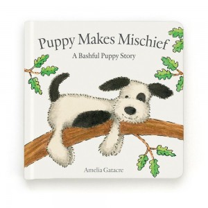 Książeczka Jellycat Puppy Makes Mischief,19cm x 19cm x 2cm Białe | Polska BDGI-09526