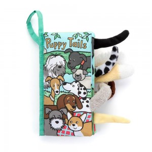 Książeczka Jellycat Puppy Tails Activity,22cm x 13cm x 5cm Zielone | Polska NPFX-10283