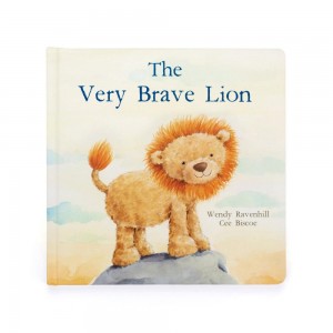 Książeczka Jellycat The Very Brave Lion,23cm x 23cm x 2cm Żółte | Polska KCFH-35820