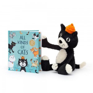 Książeczka Z Ogonkami Jellycat All Kinds of Jeloneks and Jack Medium Czarne | Polska SXDY-76130