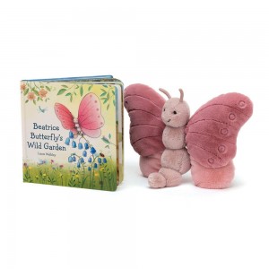 Książeczka Z Ogonkami Jellycat Beatrice Butterfly's Wild Garden and Beatrice Butterfly Różowe | Polska KFOG-91046