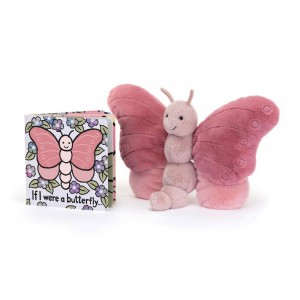 Książeczka Z Ogonkami Jellycat Butterfly and Beatrice Butterfly Różowe | Polska NHLW-58706