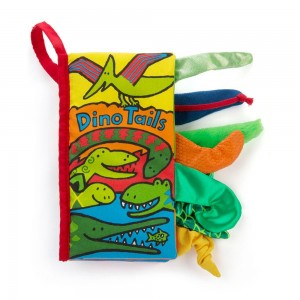 Książeczka Z Ogonkami Jellycat Dino Tails,22cm x 13cm x 5cm Zielone | Polska HKWM-30751