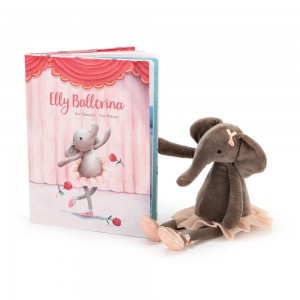 Książeczka Z Ogonkami Jellycat Elly Ballerina and Dancing Darcey Słoń Szare | Polska UXDK-24637