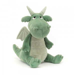 Pluszaki Jellycat Adon Dragon,32cm x 15cm x 16cm Zielone | Polska EQTV-87651