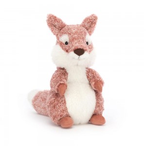 Pluszaki Jellycat Ambrosie Fox,24cm x 10cm x 10cm Czerwone | Polska JANF-37501