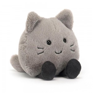 Pluszaki Jellycat Amuseabean Kitty,4.7in x 3.5in x 2.4in Szare | Polska OJSX-37625