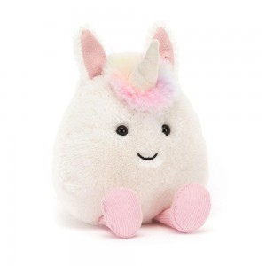 Pluszaki Jellycat Amuseabean Unicorn,12cm x 9cm x 6cm Białe | Polska IXFR-76301