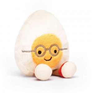 Pluszaki Jellycat Amuseables Boiled Jajko Geek,14cm x 9cm x 4cm Białe | Polska TQCM-81072