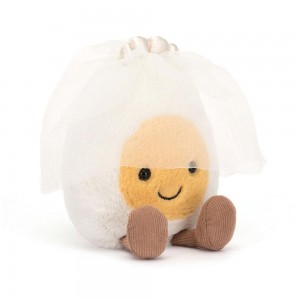Pluszaki Jellycat Amuseables Boiled Jajko Bride,14cm x 9cm x 4cm Białe | Polska KDWJ-71924