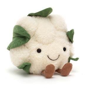 Pluszaki Jellycat Amuseables Cauliflower,20cm x 17cm x 13cm Białe | Polska SPLU-92731