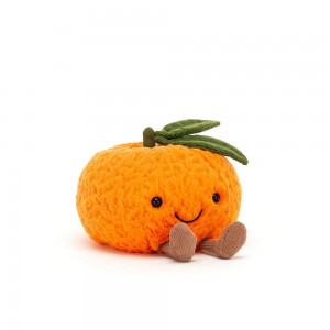 Pluszaki Jellycat Amuseables Clementine,11cm x 13cm x 13cm Pomarańczowe | Polska LROJ-80269