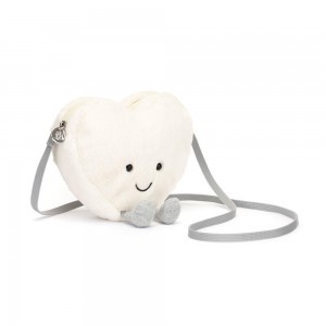 Pluszaki Jellycat Amuseables Cream Heart,17cm x 18cm x 5cm Białe | Polska VRIB-05492