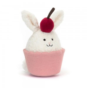 Pluszaki Jellycat Amuseables Dainty Dessert Króliczek Cupcake,14cm x 10cm x 9cm Białe | Polska UXHQ-46531