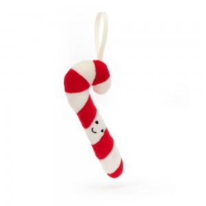 Pluszaki Jellycat Amuseables Festive Folly Candy Cane,11cm x 13cm x 2cm Czerwone | Polska ZGHE-04735