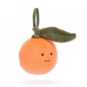 Pluszaki Jellycat Amuseables Festive Folly Clementine,13cm x 8cm x 6cm Pomarańczowe | Polska UKDV-91574