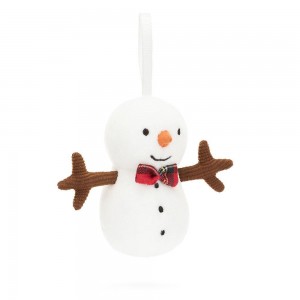 Pluszaki Jellycat Amuseables Festive Folly Snowman,15cm x 6cm x 5cm Białe | Polska FNCJ-06597