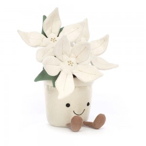 Pluszaki Jellycat Amuseables Gold Poinsettia,25cm x 10cm x 10cm Białe | Polska EFJQ-16239