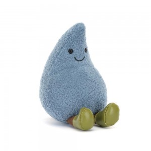 Pluszaki Jellycat Amuseables Happy Raindrop,13cm x 9cm x 9cm Niebieskie | Polska LWPY-50673