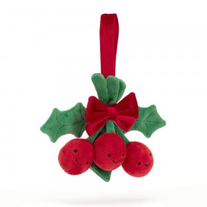 Pluszaki Jellycat Amuseables Holly,15cm x 19cm x 4cm Czerwone | Polska DBXG-51602