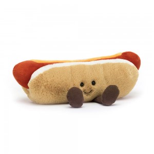 Pluszaki Jellycat Amuseables Hot Piesek,11cm x 25cm x 8cm Beżowe | Polska PKVN-05741
