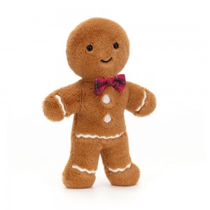 Pluszaki Jellycat Amuseables Jolly Gingerbread Fred,20cm x 6cm x 3cm Brązowe | Polska UKYV-06129