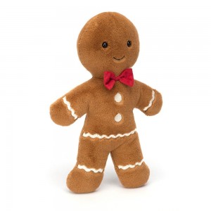 Pluszaki Jellycat Amuseables Jolly Gingerbread FHuge,52cm x 21cm x 9cm Brązowe | Polska BHGE-45029