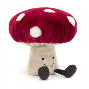 Pluszaki Jellycat Amuseables Mushroom,28cm x 11cm x 9cm Czerwone | Polska JEDU-35187